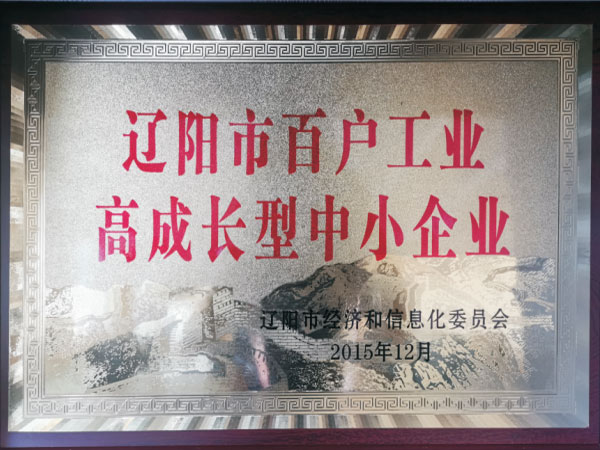 辽阳市百户工业高成长型中小企业